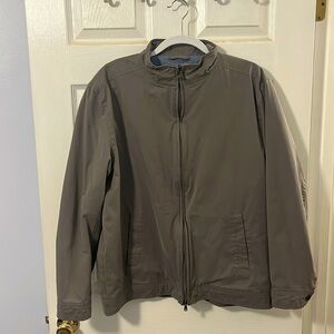 Oxford Zip Up Jacket. Olive. Large.